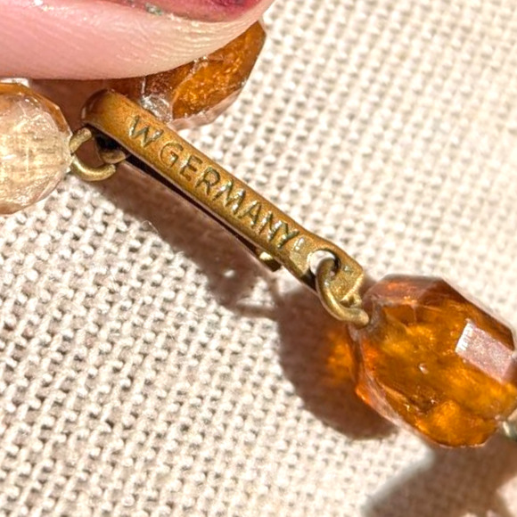 W. Germany Acrylic Autumn Beaded Triple Strand Choker - Picture 5 of 6